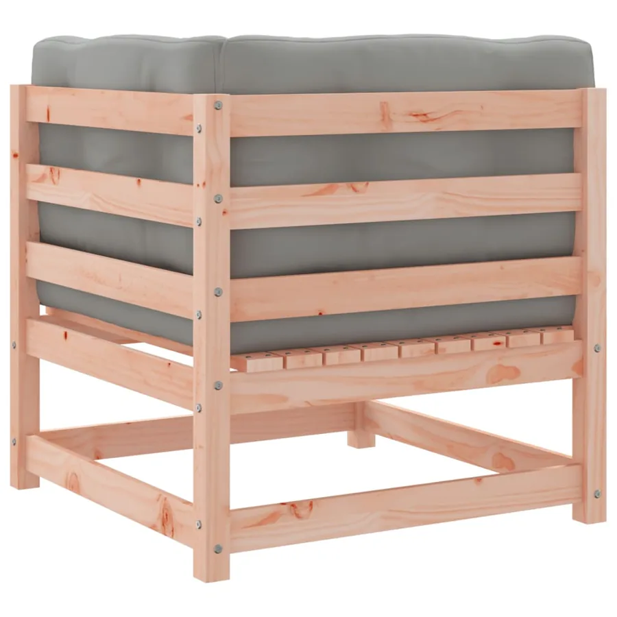 Salon de jardin 3 pcs et coussins bois massif sapin de douglas - 7