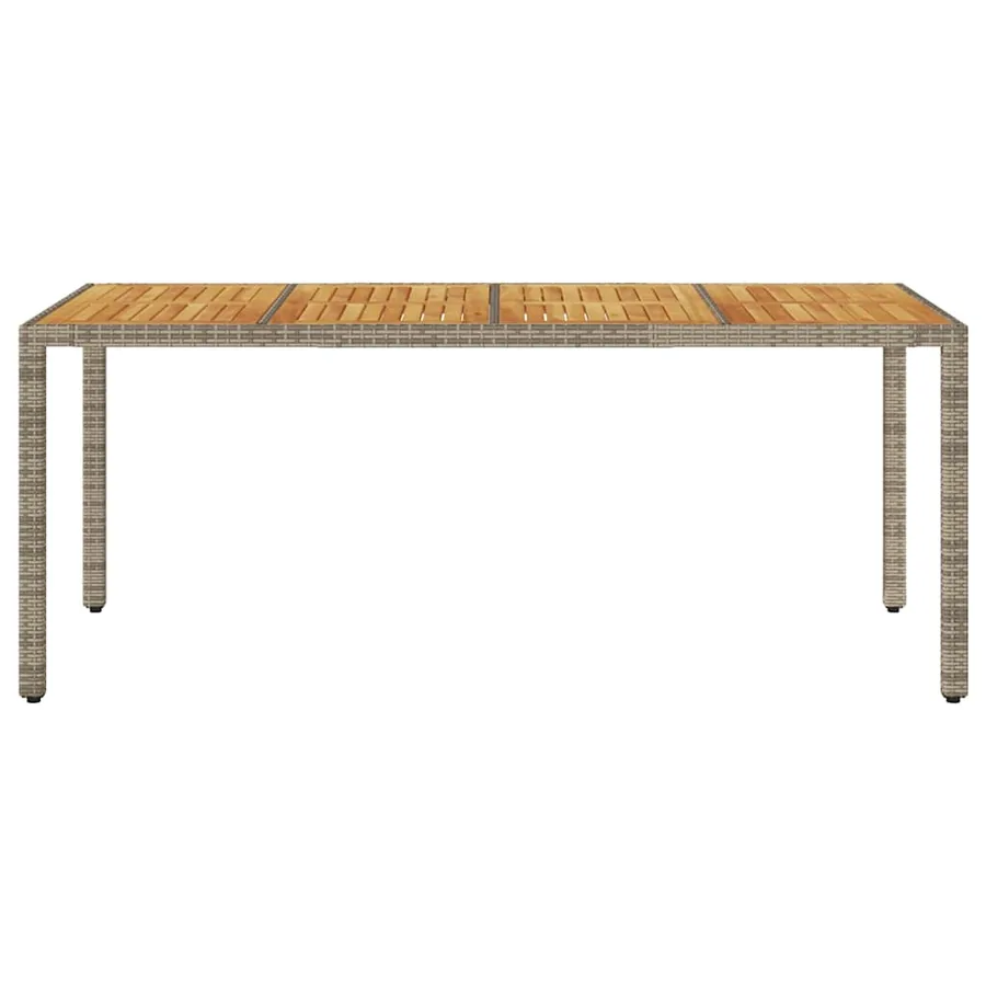 Table de jardin et dessus en bois d'acacia gris résine tressée - 4