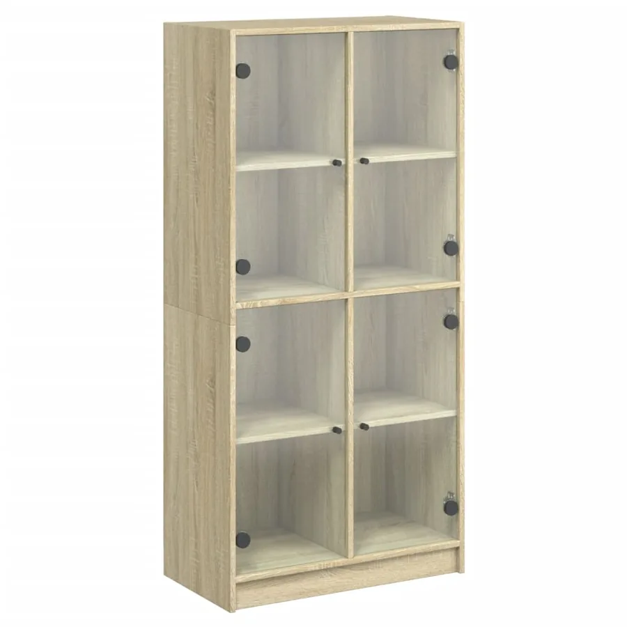 Buffet haut avec portes chêne sonoma bois d'ingénierie - 2