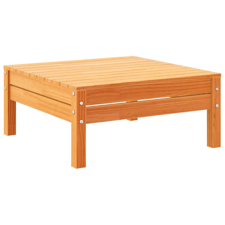 Salon de jardin 8 pcs avec coussins marron cire bois pin massif - 9