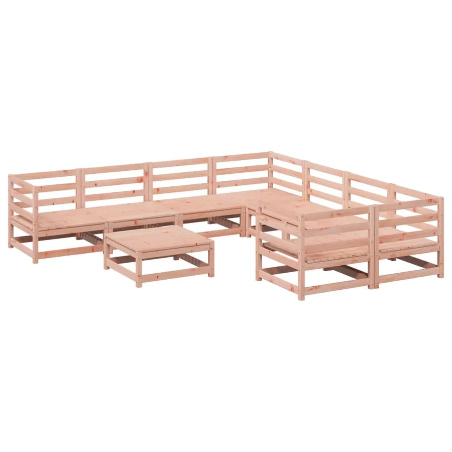Salon de jardin 9 pcs bois massif sapin de douglas - 2