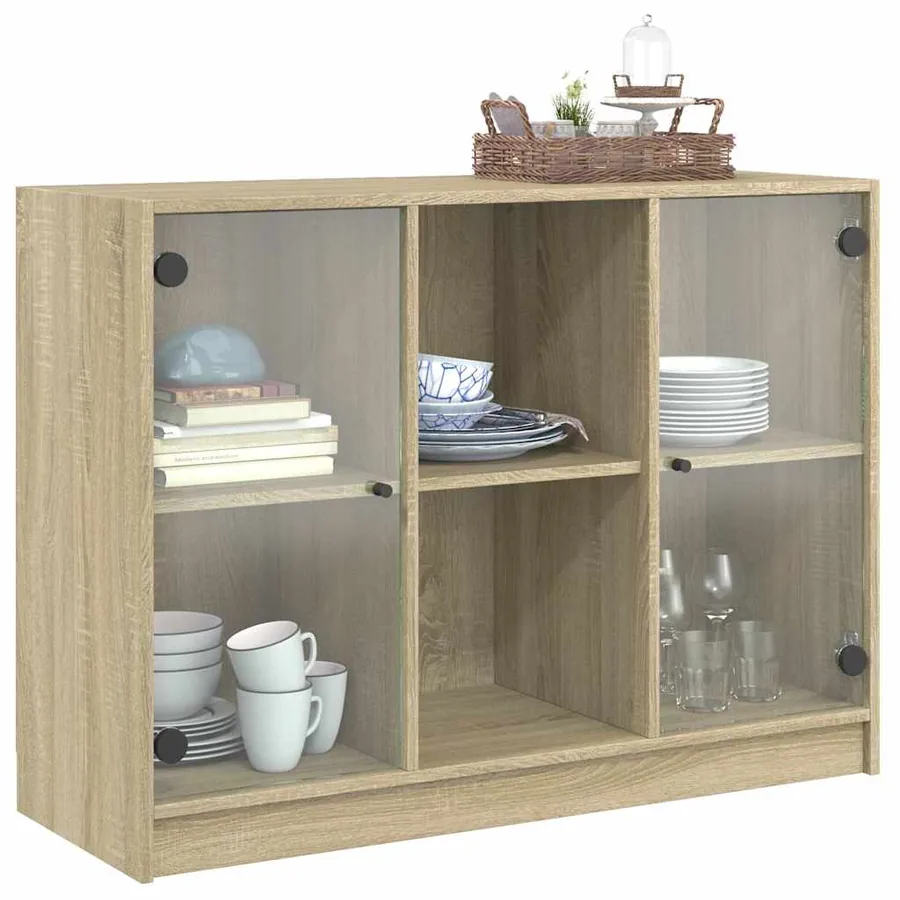 Buffet chêne sonoma 102x37x75,5 cm bois d'ingénierie - 5