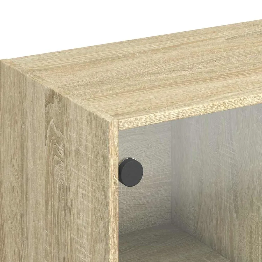 Buffet chêne sonoma 102x37x75,5 cm bois d'ingénierie - 9