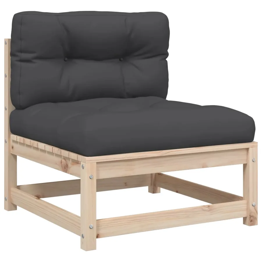 Salon de jardin 5 pcs avec coussins bois de pin massif - 4