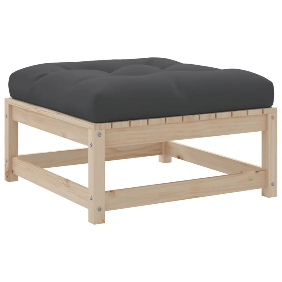 Salon de jardin 5 pcs avec coussins bois de pin massif - 9