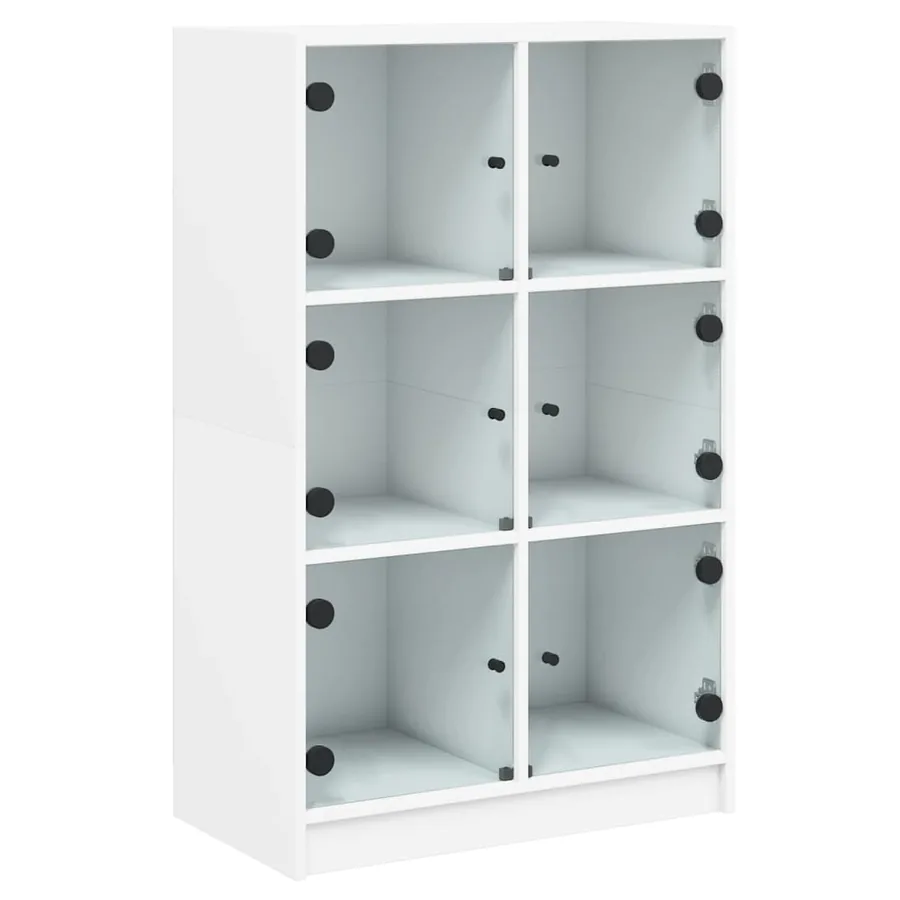 Buffet haut avec portes blanc 68x37x109 cm bois d'ingénierie - 2