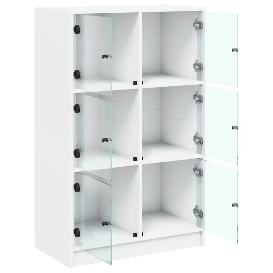 Buffet haut avec portes blanc 68x37x109 cm bois d'ingénierie - 6