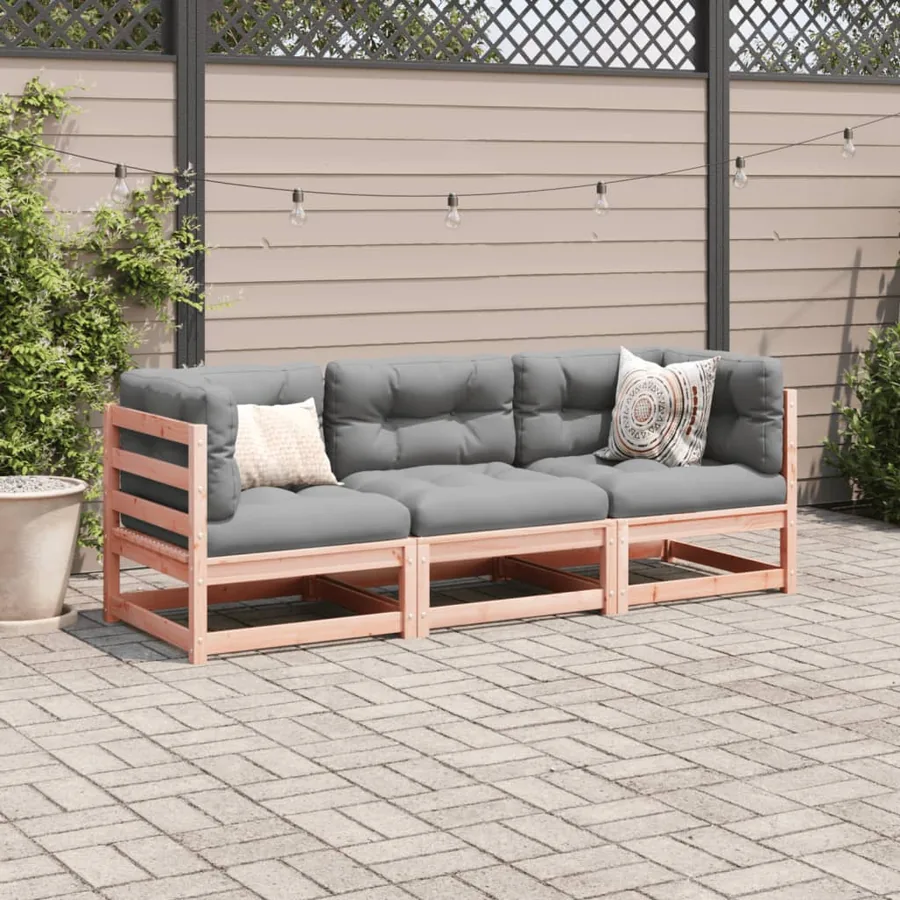 Salon de jardin 3 pcs bois massif sapin de douglas - 3