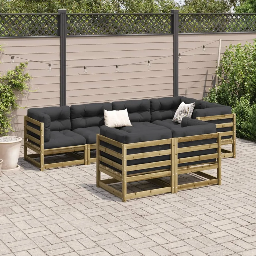 Salon de jardin 7 pcs bois de pin imprégné - 3