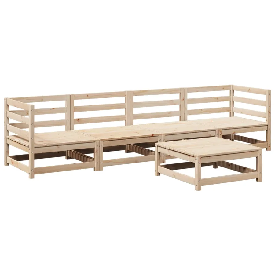 Salon de jardin 5 pcs bois de pin massif - 2