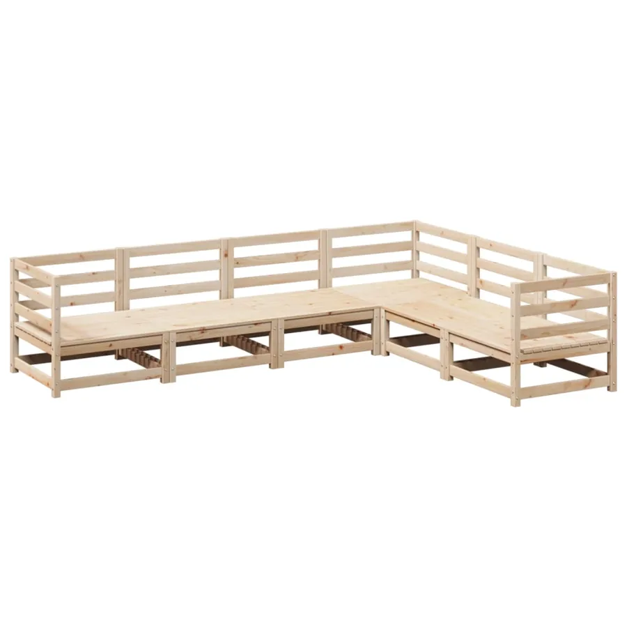 Salon de jardin 6 pcs bois de pin massif - 2