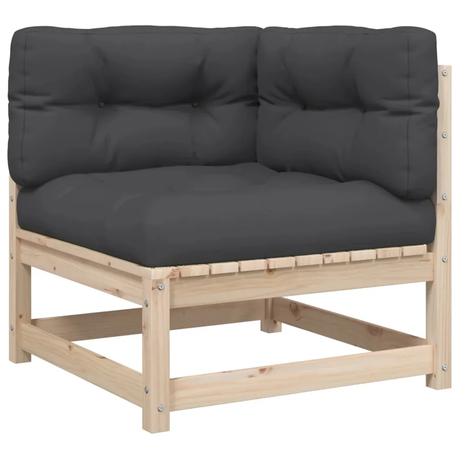 Salon de jardin 8 pcs avec coussins bois de pin massif - 4