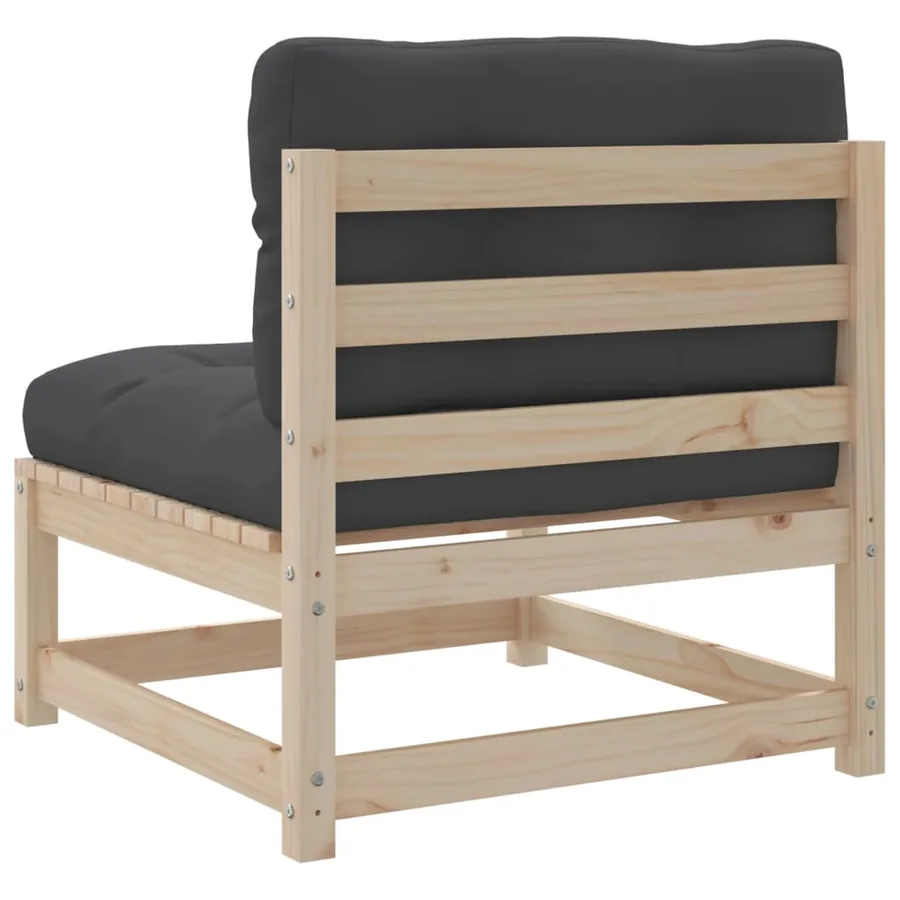 Salon de jardin 8 pcs avec coussins bois de pin massif - 8
