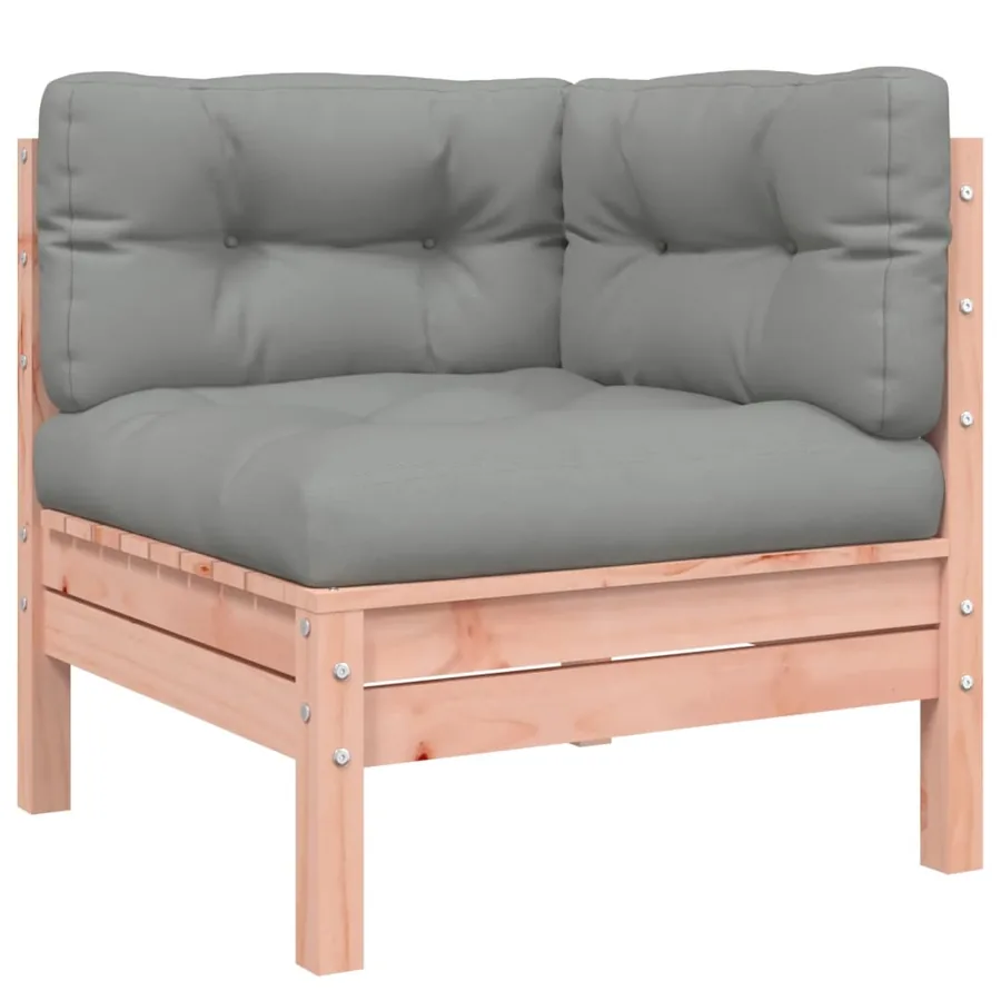 Salon de jardin 9 pcs avec coussins sapin de douglas solide - 4