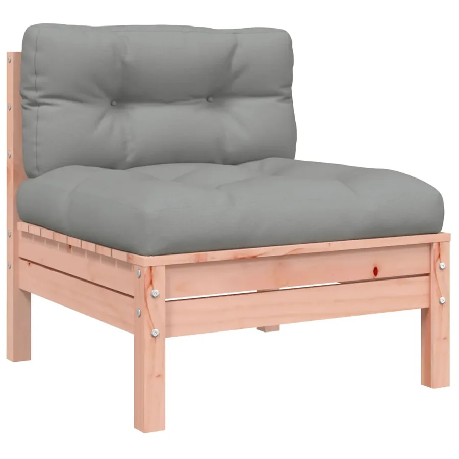 Salon de jardin 9 pcs avec coussins sapin de douglas solide - 6