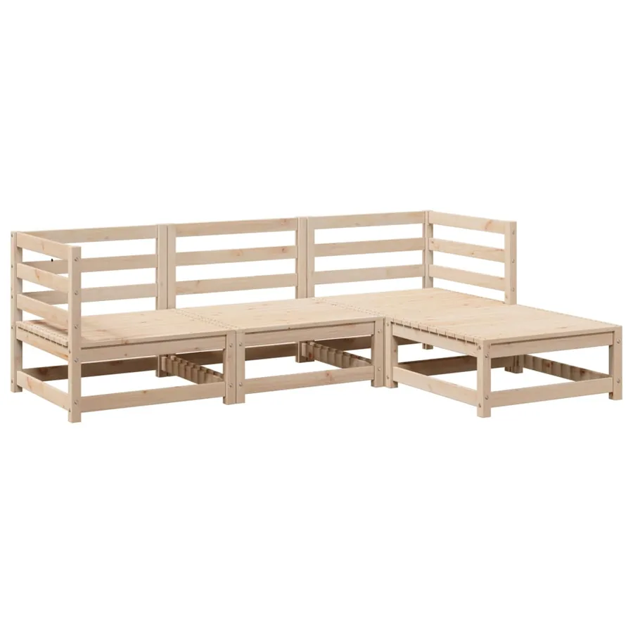 Salon de jardin 4 pcs bois massif de pin - 2