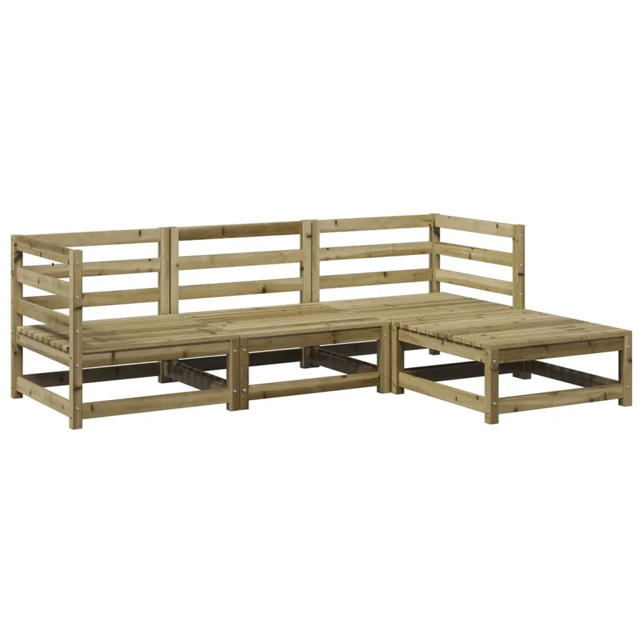 Salon de jardin 4 pcs bois de pin imprégné - 2