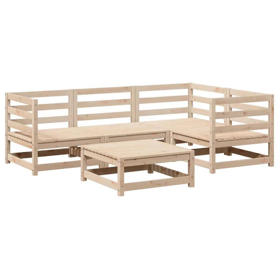 Salon de jardin 5 pcs bois de pin massif - 2