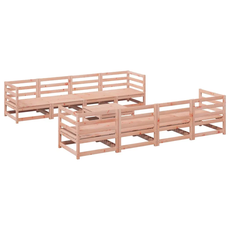 Salon de jardin 9 pcs bois massif sapin de douglas - 2
