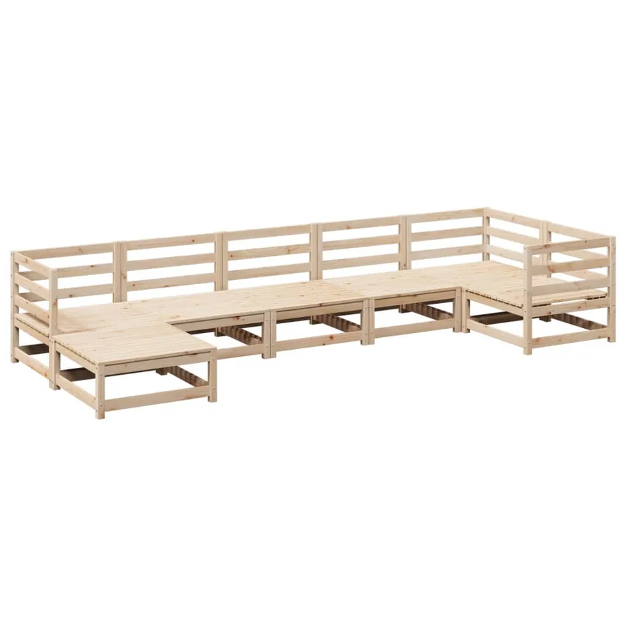 Salon de jardin 7 pcs bois de pin massif - 2