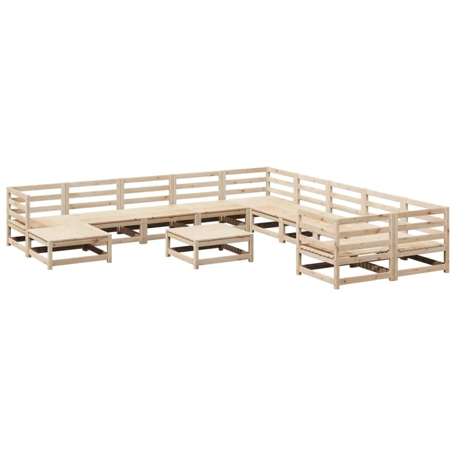 Salon de jardin 12 pcs bois de pin massif - 2
