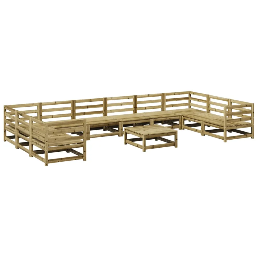 Salon de jardin 11 pcs bois de pin imprégné - 2