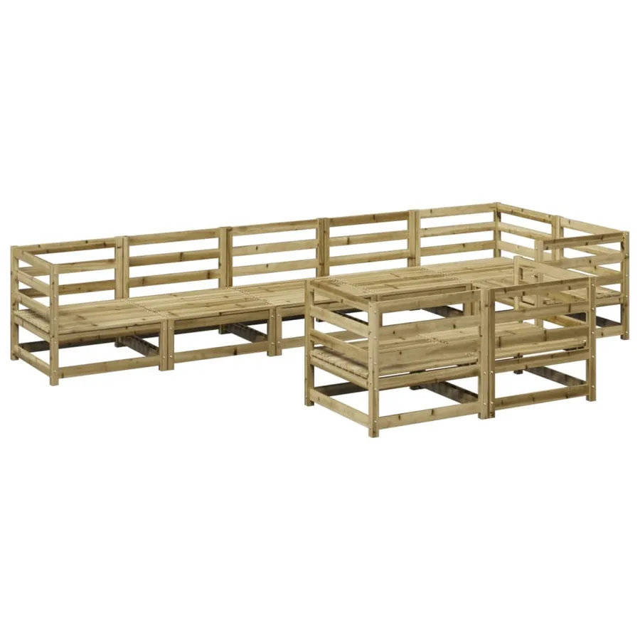 Salon de jardin 8 pcs bois de pin imprégné - 2