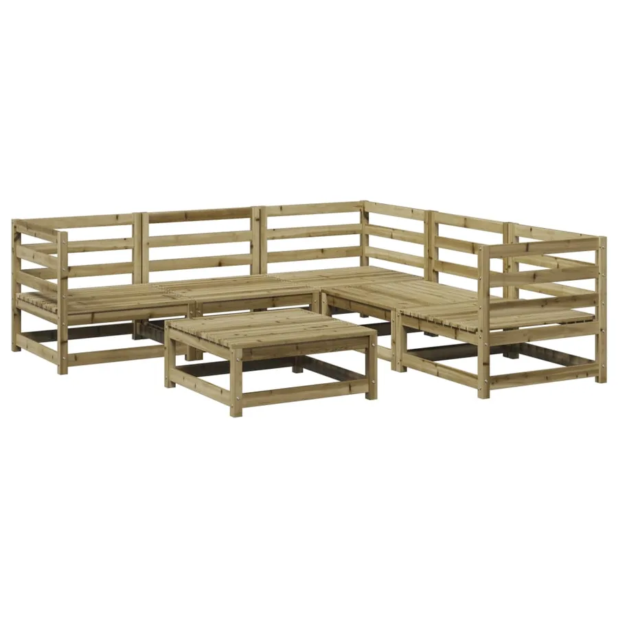 Salon de jardin 6 pcs bois de pin imprégné - 2