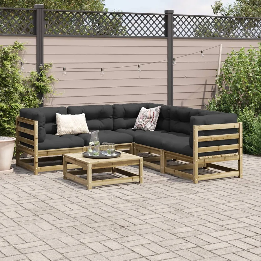 Salon de jardin 6 pcs bois de pin imprégné - 3