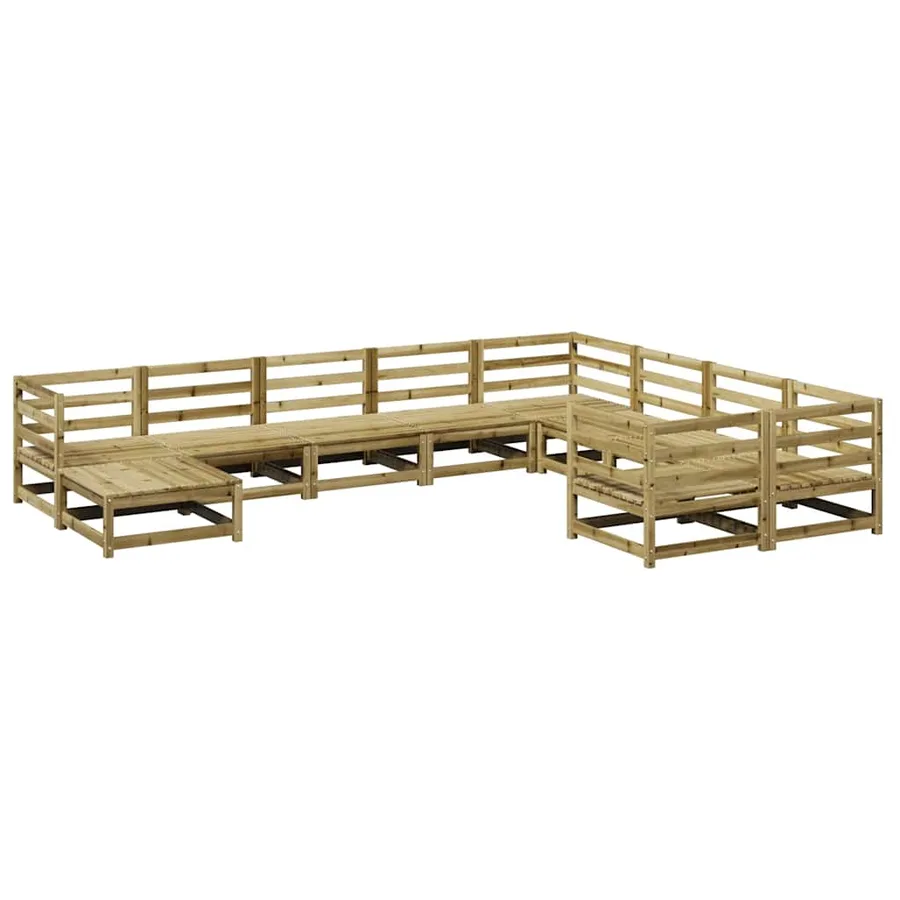 Salon de jardin 10 pcs bois de pin imprégné - 2