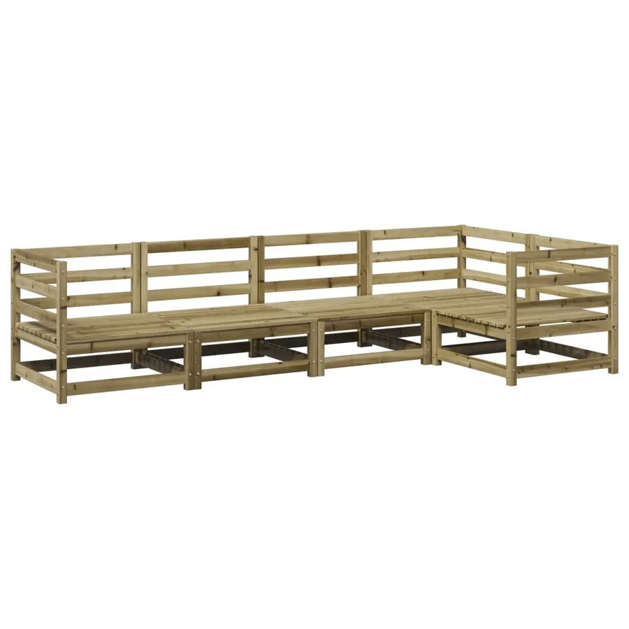Salon de jardin 5 pcs bois de pin imprégné - 2