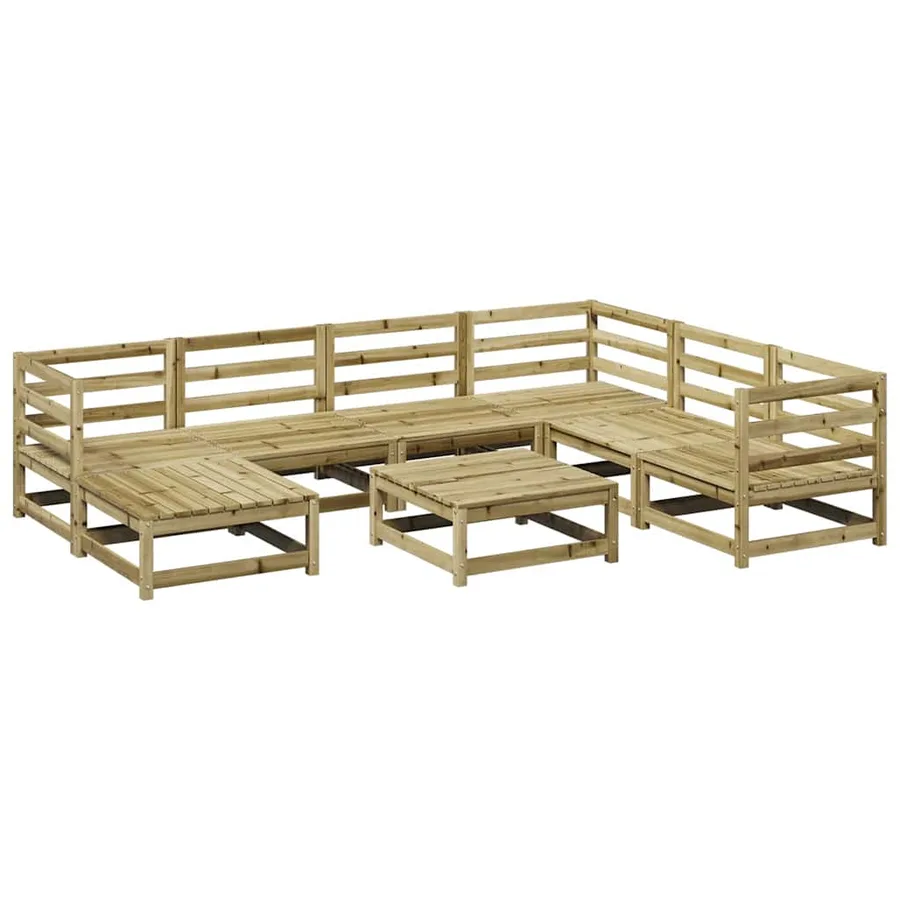 Salon de jardin 8 pcs bois de pin imprégné - 2