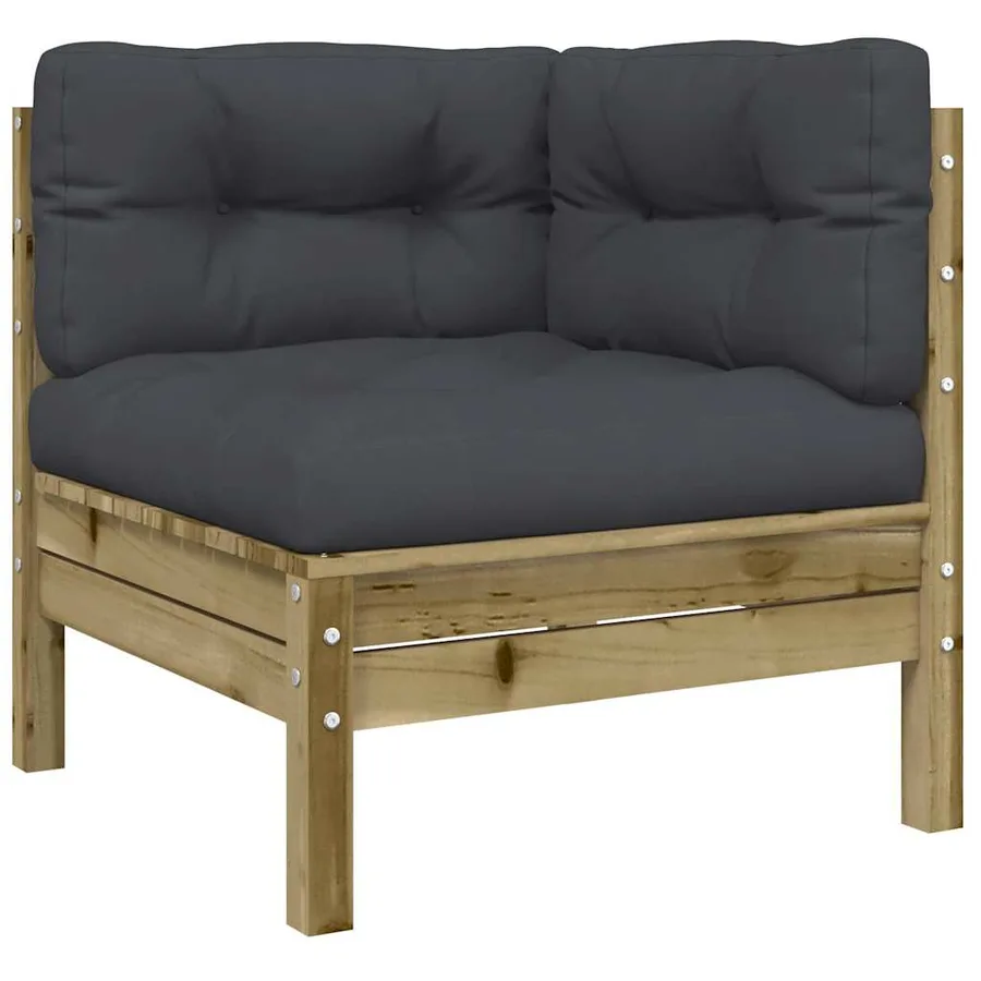 Salon de jardin 8 pcs avec coussins bois de pin imprégné - 4