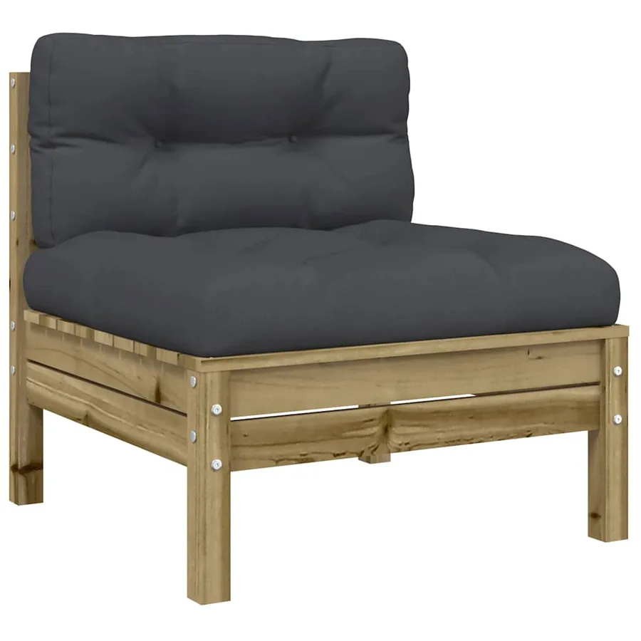 Salon de jardin 8 pcs avec coussins bois de pin imprégné - 5
