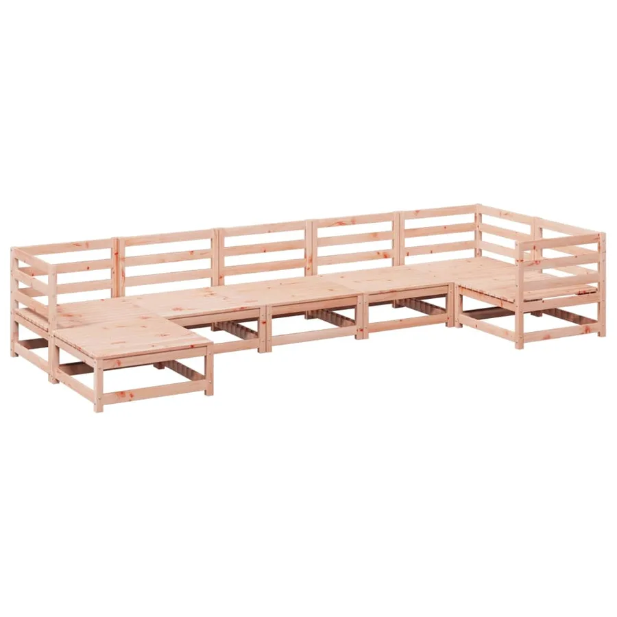 Salon de jardin 7 pcs bois massif sapin de douglas - 2