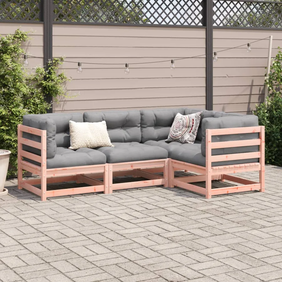 Salon de jardin 4 pcs bois massif sapin de douglas - 3