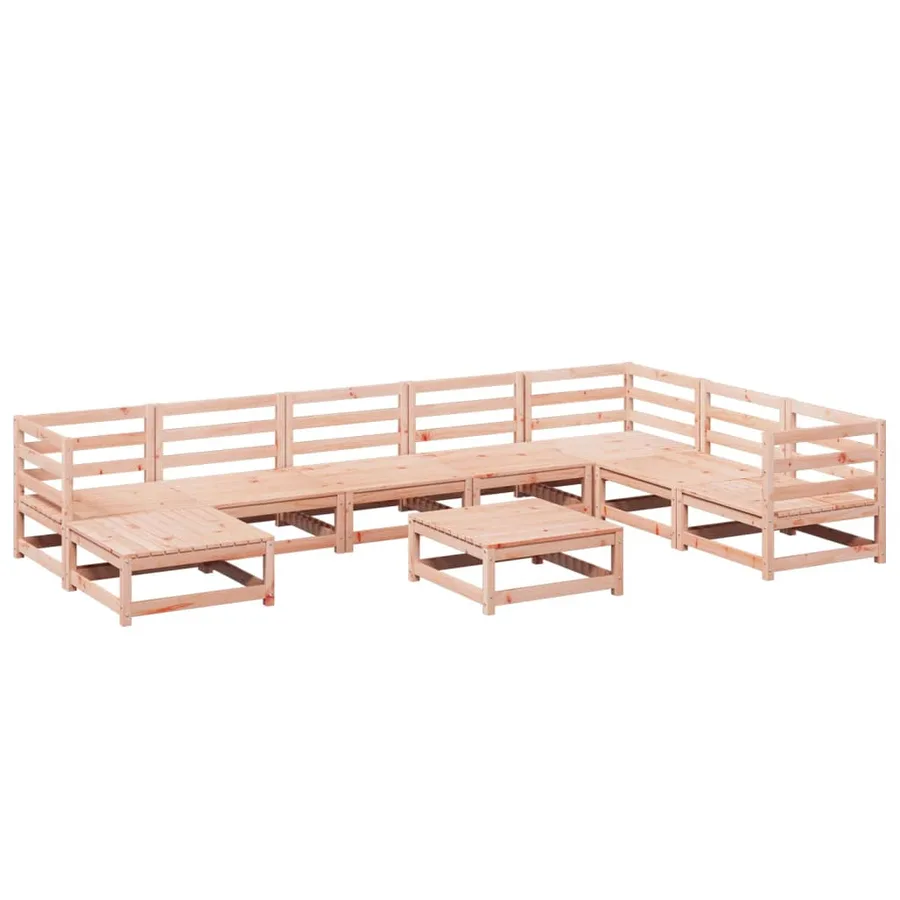Salon de jardin 9 pcs bois massif sapin de douglas - 2