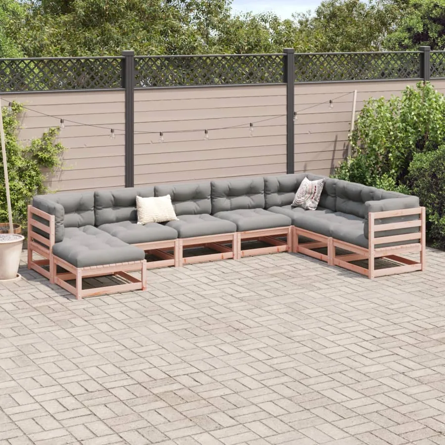 Salon de jardin 8 pcs bois massif sapin de douglas - 3