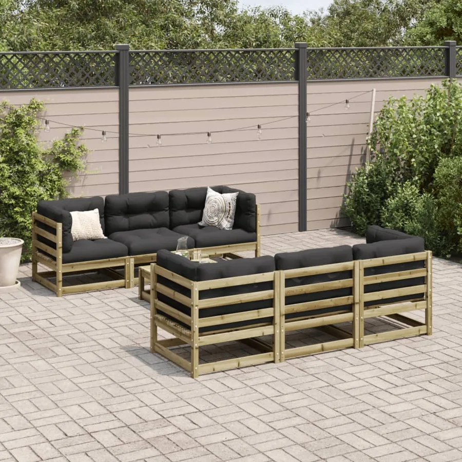 Salon de jardin 7 pcs bois de pin imprégné - 3