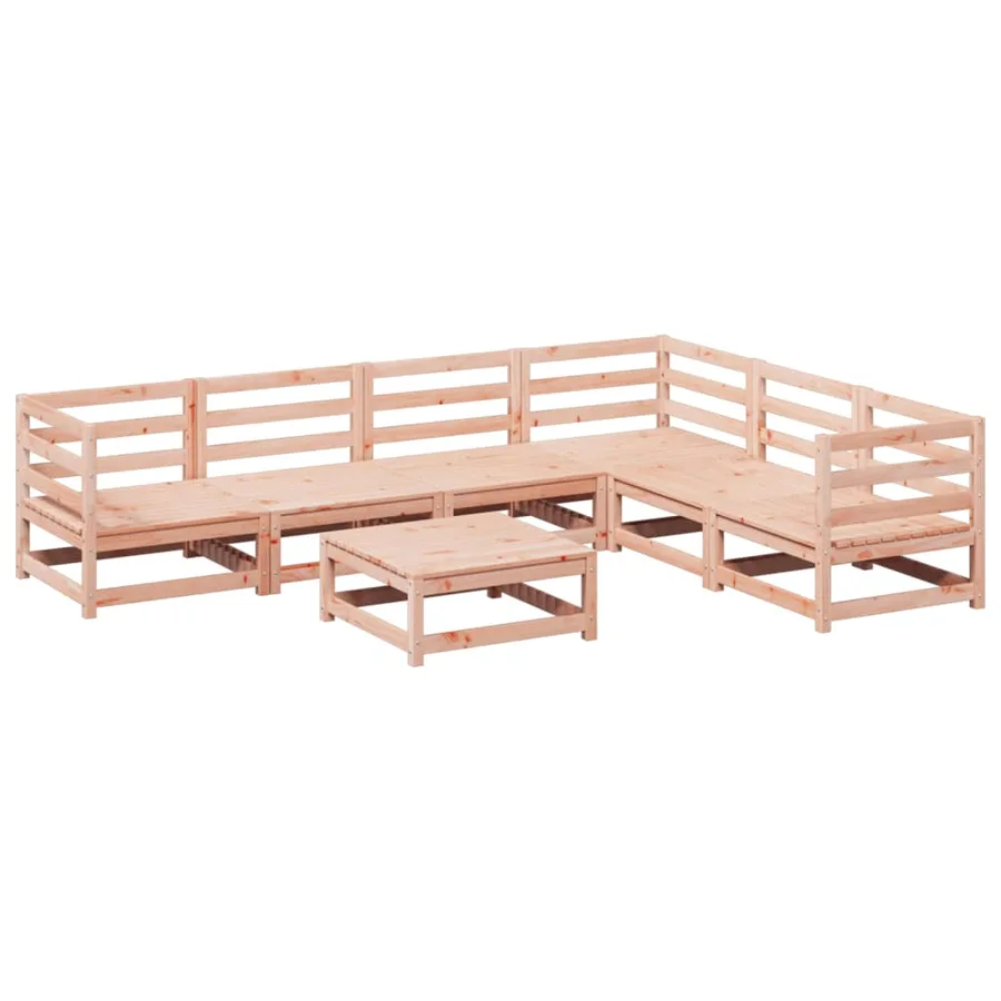 Salon de jardin 7 pcs bois massif sapin de douglas - 2