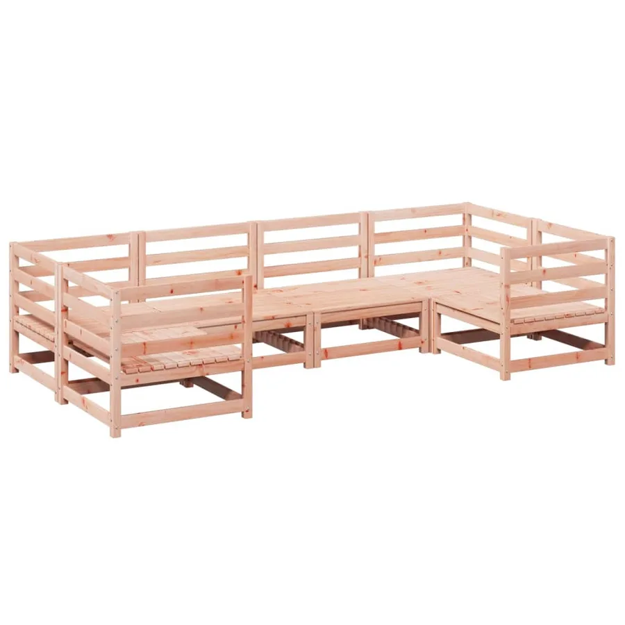 Salon de jardin 6 pcs bois massif sapin de douglas - 2