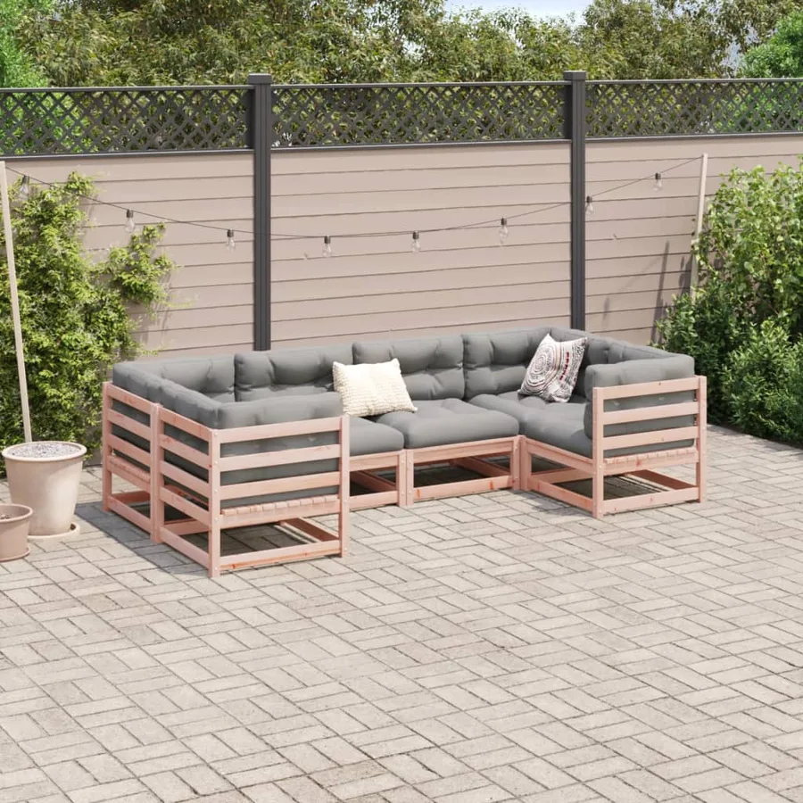 Salon de jardin 6 pcs bois massif sapin de douglas - 3