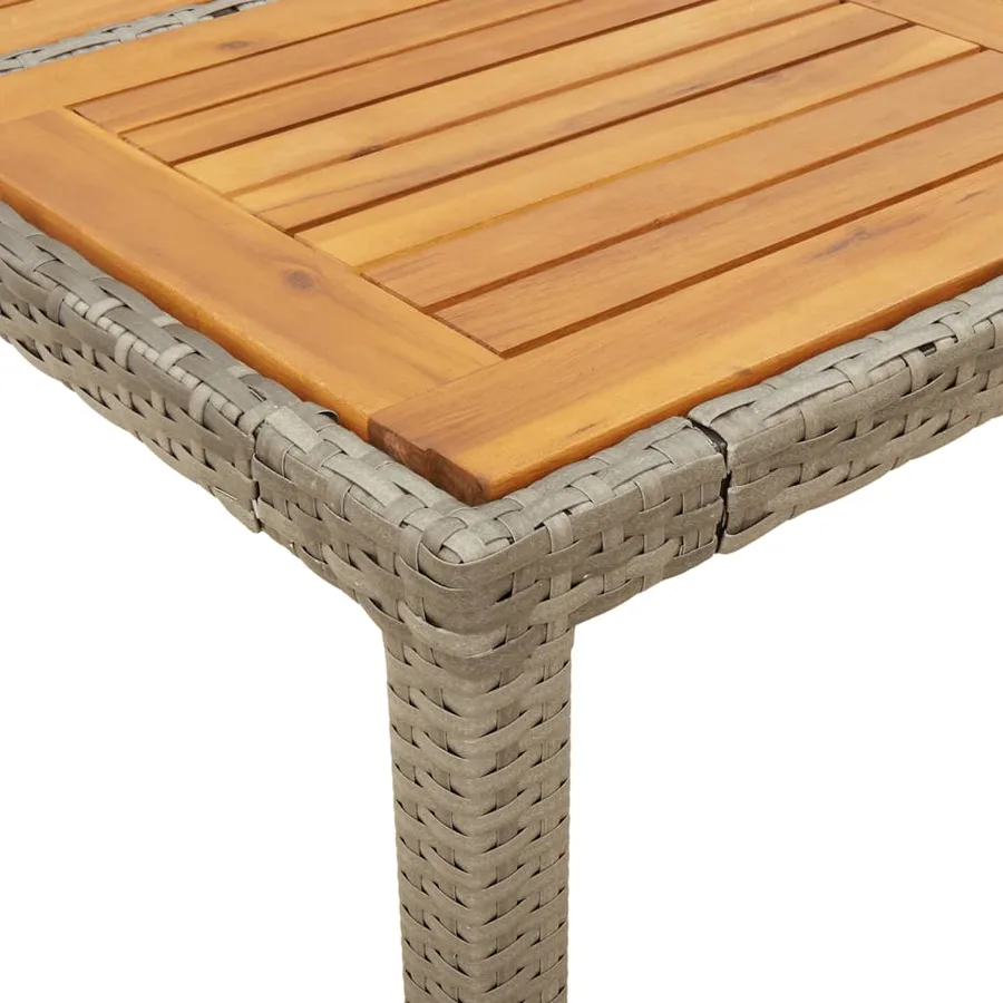 Ensemble à manger de jardin et coussins 7 pcs gris rotin acacia - 6