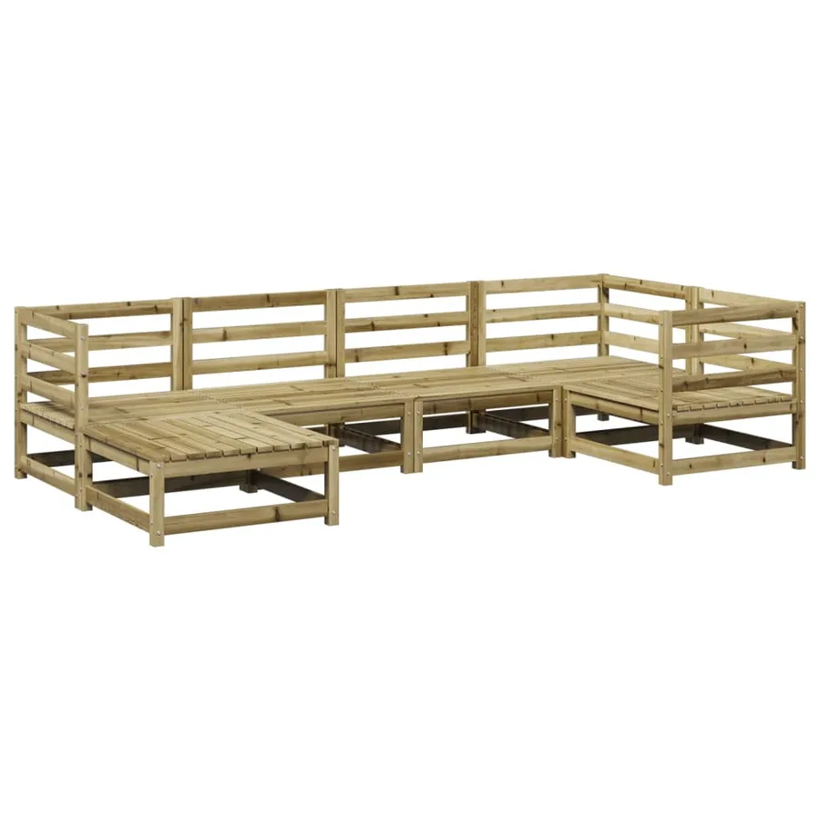 Salon de jardin 6 pcs bois de pin imprégné - 2