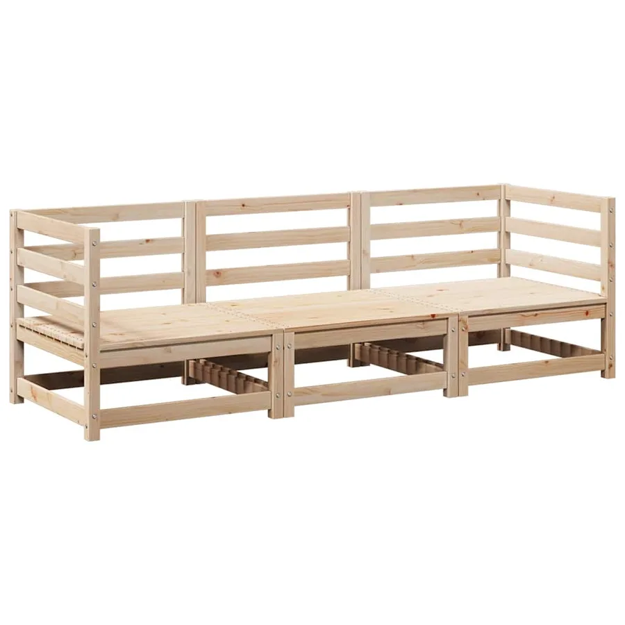 Salon de jardin 3 pcs bois de pin massif - 2