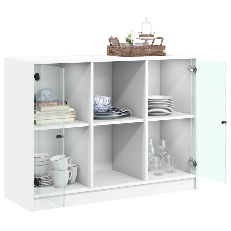 Buffet blanc 102x37x75,5 cm bois d'ingénierie - 4