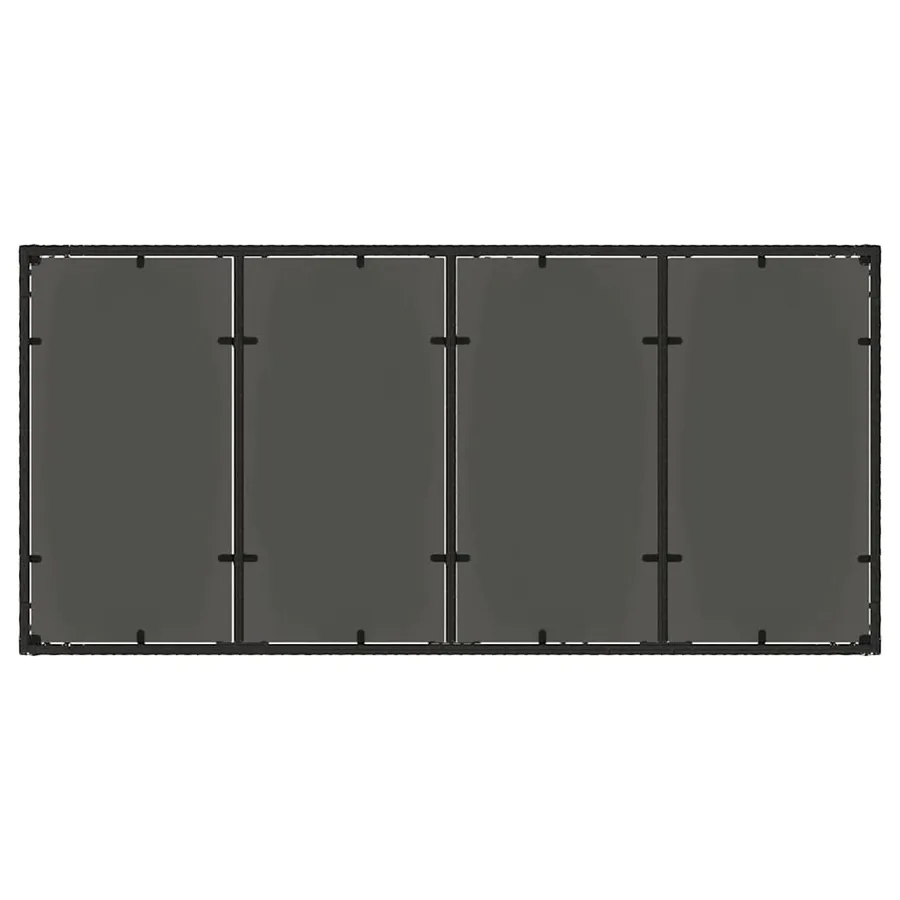 Table de jardin dessus en verre Noir 190x90x75cm Résine tressée - 7
