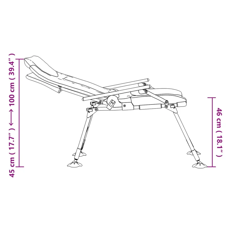 Chaise de pêche avec accoudoir pliable vert - 12