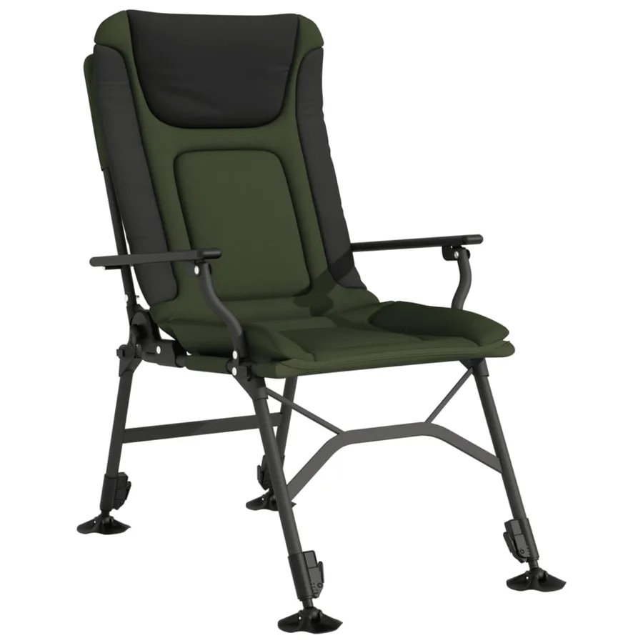 Chaise de pêche avec accoudoir pliable vert - 2