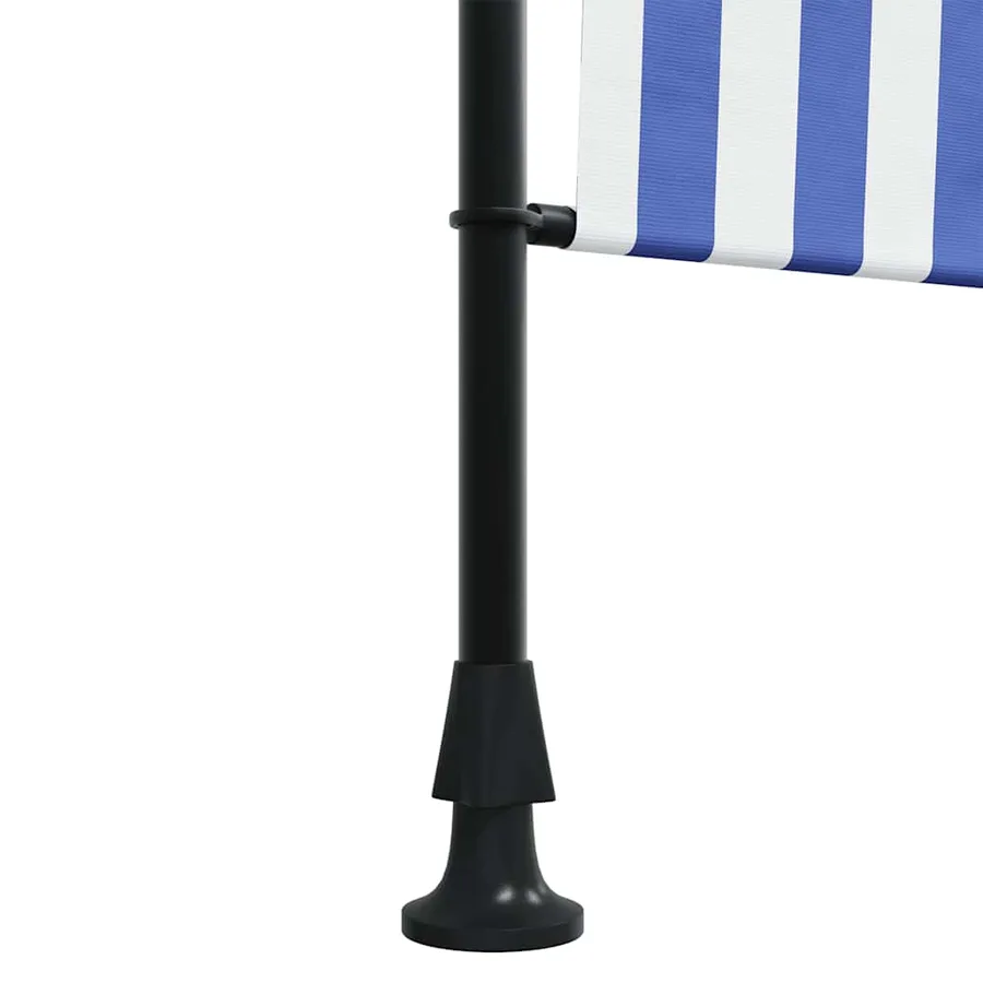 Store roulant d'extérieur bleu et blanc 150x270 cm tissu acier - 8